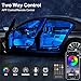 Car LED Strip Lights, LEDCARE 9 in 1 RGB Car Interior Lights with APP & Remote Control, 16 Million Colors Ambient Lighting Kit with 5 Fiber Optic LED Strips & 4 Under Dash Lights, Sync to Music
