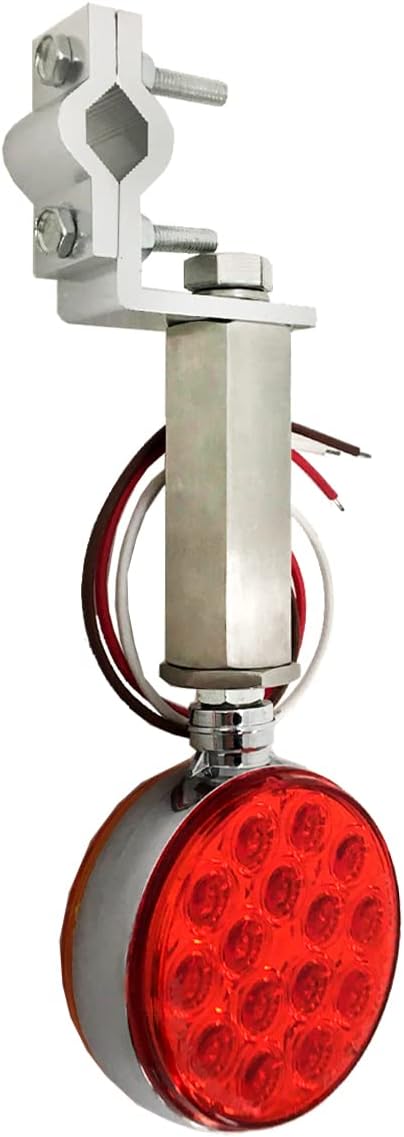 3" Round 30 Diodes Red/Amber LED Signal Marker light with Stainless Mounting & Brackets (Compatible with Kenworth, Compatible with Peterbilt, Fits Freightliner & Various Truck)