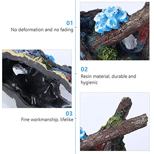 VILLCASE Naufrágio Fish Tank Ornamento Do Aquário da Resina Ornamento Aquático Cavernas Esconder Hut