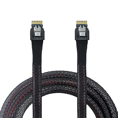 Câble Slimline SAS SFF-8654 4i 38P noir de 1m avec connecteurs de haute précision - 3