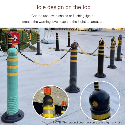 Délinéateur durable de 80 cm noir avec ruban de sécurité de garage
