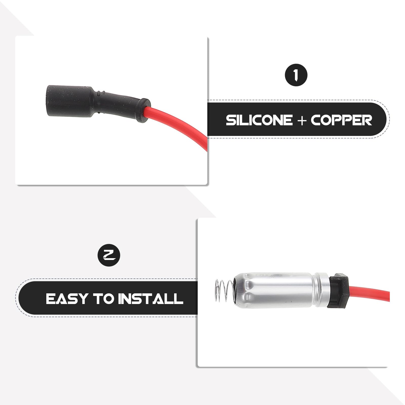 PACKOVE Juego de 8 Cables de Encendido Repuesto Compatible con Motor de 8 Cilindros Accesorios de Repuesto para Coche, Cables de Bujías de Alto para Bujías de Alta
