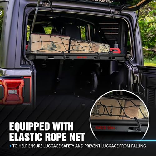 YZONA Rear Trunk Cargo Rack Basket Tray with EVA Foam Compatible for 2007-2026 Jeep Wrangler JK JKU & JL JLU Unlimited 4 Door Hardtops, Interior Storage Luggage Carrier Shelf (Heavy Duty 350 LBS) by YZONA - Used condition - Image 3