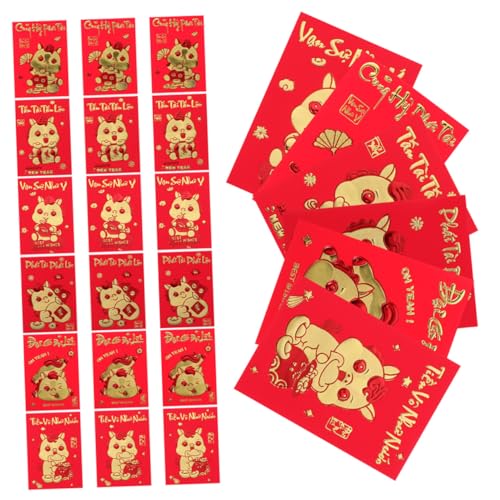 Pochettes cadeaux vietnamiennes de l'année du cheval 360 enveloppes rouges pour le Têt