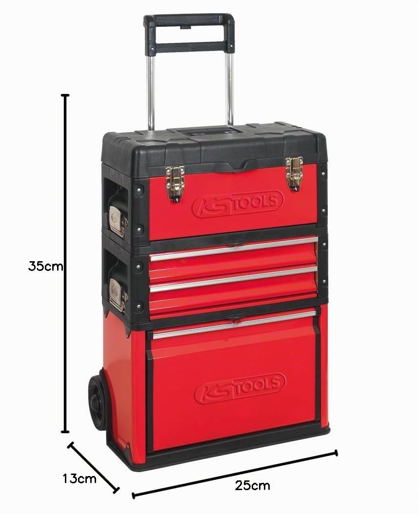 KS Tools 850.0340 Servante d’Atelier Mobile en Bi-Matière - Desserte | Servante mobile bi-matière, rangement atelier