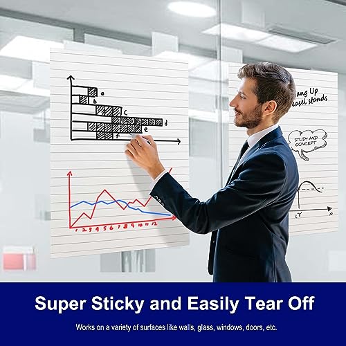 image for Comix Lined Sticky Easel Pad, 25 x 30 Inches Flip Chart Paper for Teac