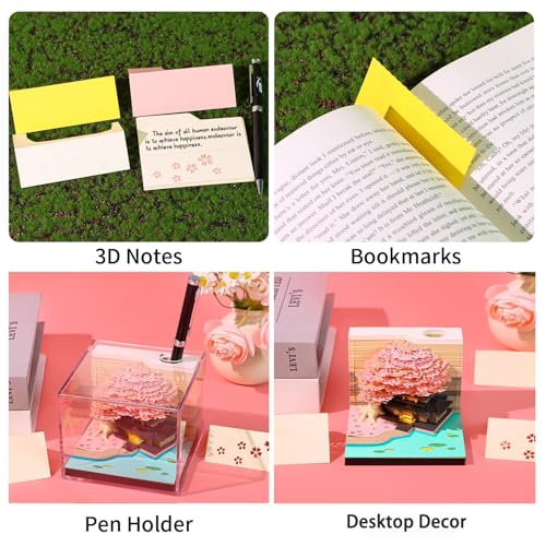 Bloc-notes 3D arbre de mariage de 260 feuilles avec porte-stylo intégré - 4