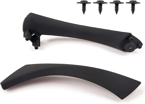 G-PLUS Repuesto para BMW E90 3-Series 318 320 325 328 330 335 Sedan Negro Manija de panel de puerta interior delantera trasera derecha + cubierta de