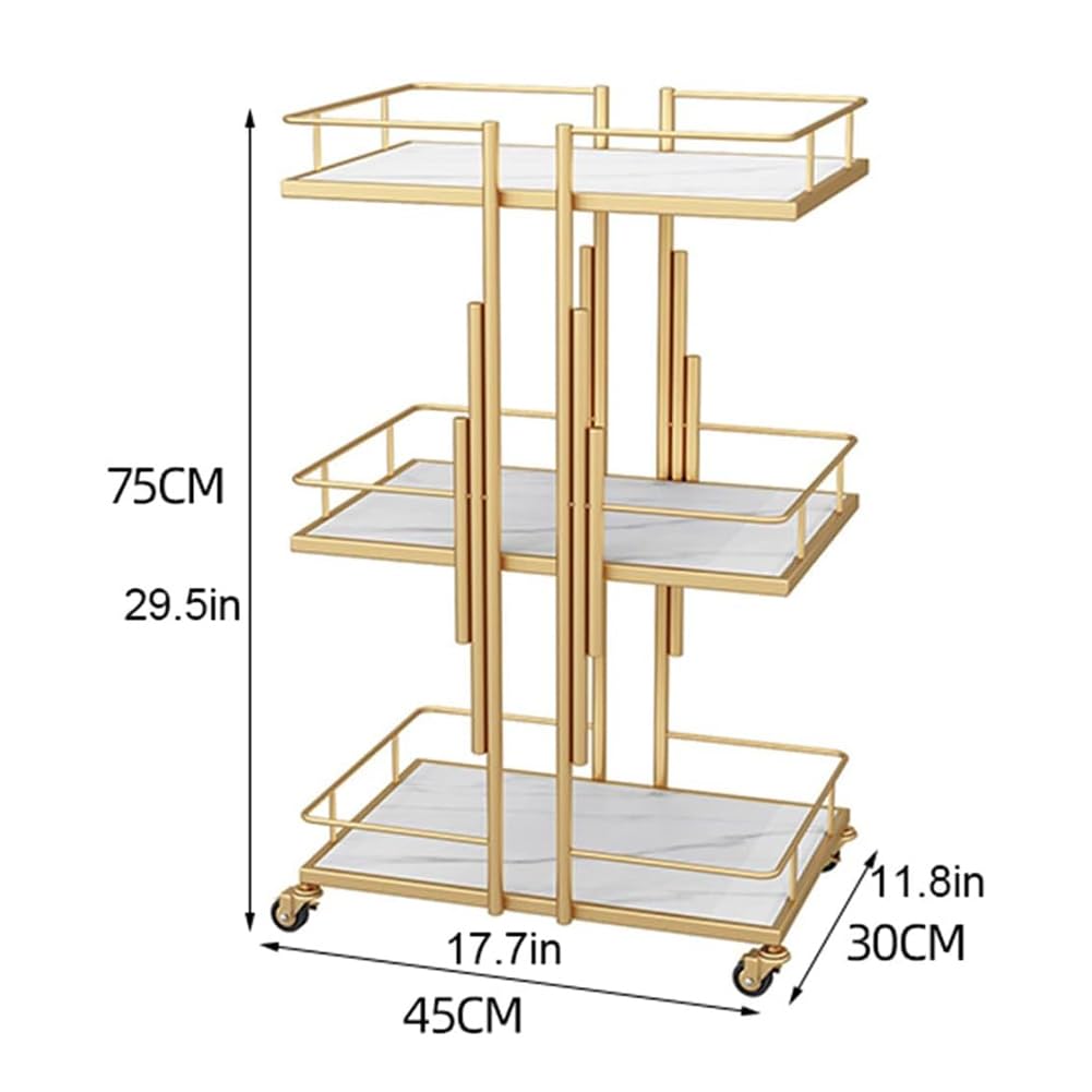 Carrello Per Estetista in Metallo, Moderno Carrello Per Salone Di Bellezza in Ferro Con Ruote, Carrello Portautensili Per Estetista Con Ruote, Per Spa Resort/Barbiere,Argento