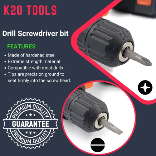 1/4 Hex Screwdriver Bit Set For Drill - Double Ended Driver For Phillips And Slotted Screw (3-Pack) (2 Inches (Short)) #TOP5