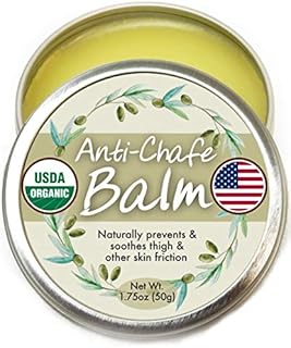 Organic Anti-Chafe Balm - 100% All Natural Anti Chafing Salve Prevents Blisters and Irritation - Moisturizes, Heals and Protect Skin Cream for Women and Men - Made in USA & USDA Certified