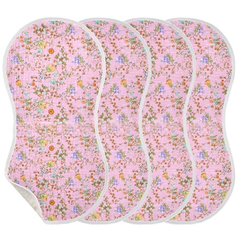 Muslin Baby Burp Cloths Set of 1, Soft Absorbent Pastel Floral Cotton Burping Cloth, Milk Spit Up Rags for Newborn Unisex, 22 x 11 Inch3