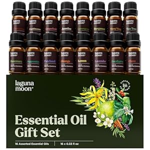 Essential Oils Set – 16 Pcs Premium Grade Home Essentials Oils – for Diffusers, Fragrance, Scents for Candle Making, Soap, Slime – Natural Aromatherapy Oils for Skin & Hair – Home, Office, Car