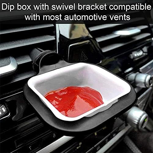 ACHANFLY 2 Pcs Dip Clip In Car Sauce Holder with French Fry Cup Holder Universal French Fries Cup Holder Mini Dipping Cups Car Interior Accessories for Car Sauce Lovers