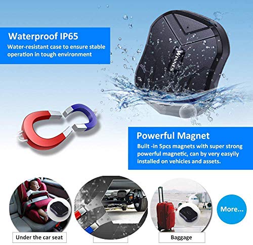 GPS Tracker,150 Giorni in Standby Impermeabile Anti-perso Localizzatore GPS con Geo-Fence Alarm Tracciatore di Posizione GPS per Auto/Veicoli/Camion/Moto/Nave/Flotta con App Gratuita Tracking 10000mAh