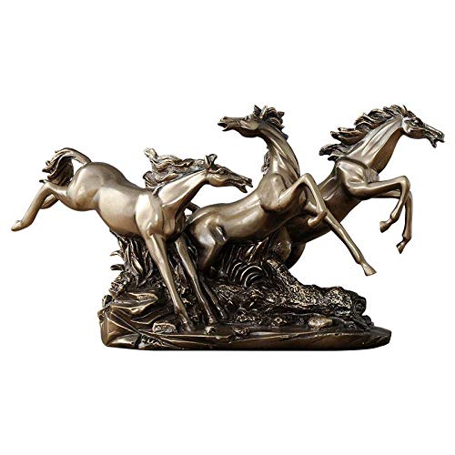Statue de cheval en bronze 34cm sculpture élégante en résine de cuivre coulé à froid
