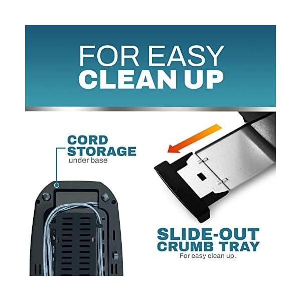 Elite Gourmet ECT4829B Long Slot 4 Slice Toaster, 6 Toast Settings