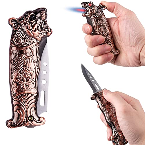 Encendedor de llama tipo soplete recargable de zinc miniatura 1