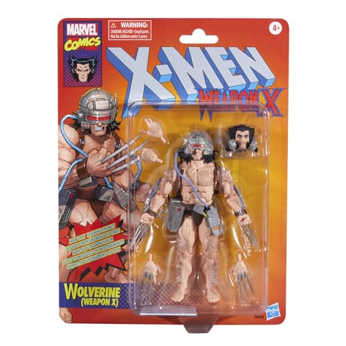 Marvel Legends Series Wolverine (Weapon X), Retro Cardback X-Men Comics-Inspired Collectible 6-Inch Scale Action Figure