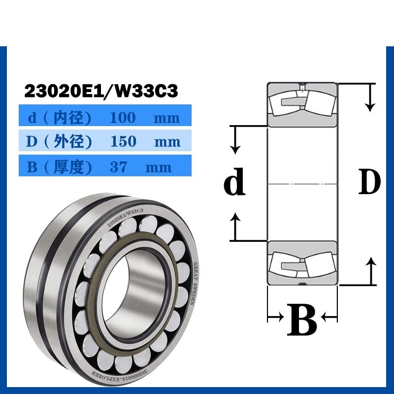 Roulement à rouleaux sphériques 23020CC W33 pour corriger les défauts d'alignement d'arbre