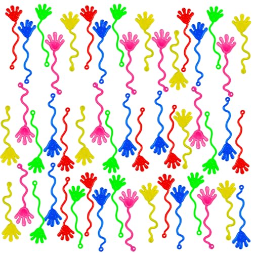 QhgPnt Sticky Hands Toy 50PCS Stretchy Sticky Hands for Kids Party Classroom Rewards Easter and Christmas Sensory Play 10.6*4 cm TPR Material