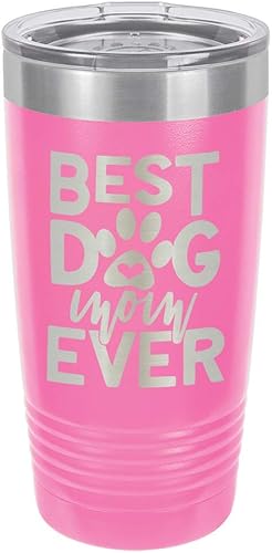 Miniatura 11 de Best Dog Mom Ever Black Vaso de bebida de 20 oz con pajita Taza de viaje grabada con láser con citas divertidas Comparar con Yeti Rambler Idea