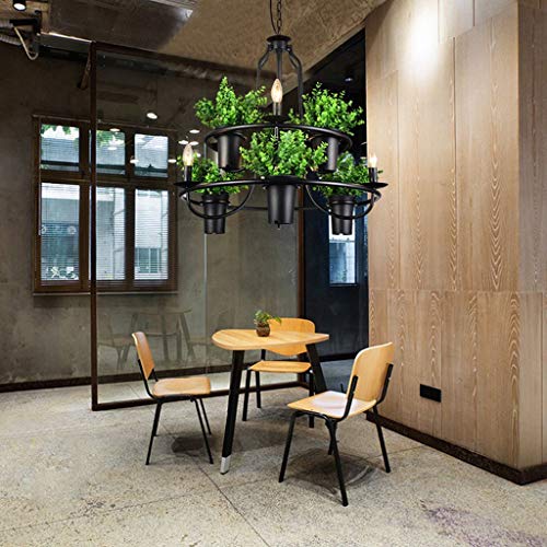 -Lampes suspendues intérieures Lustre usine, Lustre Pot de fleurs Musique Restauration Bar Creative Sky Garden Café Internet Lustre usine Lustre de salon (Color : White light)