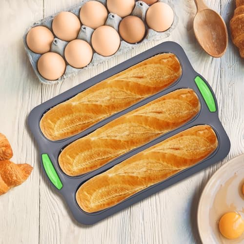 Miniatura 5 de Hingttraum Molde De Silicona Antiadherente Para Pan, Baguette Y Pan Francés, Perforado Y Reutilizable Para Horno