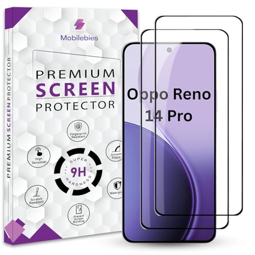 Image of Premium Tempered Glass Screen Protector Guard For Oppo Reno 14 Pro 5G (6.83 Inch, Pack of 2) | Edge to Edge Coverage With Easy to installation kit