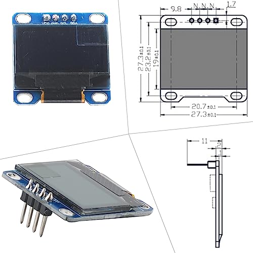 Image of 0.96 inch OLED Display Screen Module 128x64 1306 of SS - D Yellow+Blue | (Pack of 3) DIYmalls 0.96 inch OLED Display Screen Module 128x64 1306 of S S - D - 3.3V-5V Yellow+Blue for Arduino 2560 ESP32