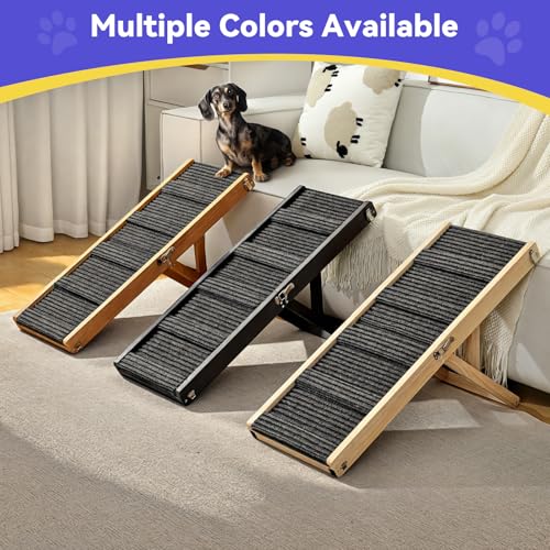 2025 Upgraded Dog Ramp for Couch, Foldable Small Dog Ramp for Low Bed, 4 Adjustable Height from 13'' to 21", Portable Stable Pet Steps with Non-Slip Pad, Pet Ramps Use for Sofa Couch Stairs - Image 6