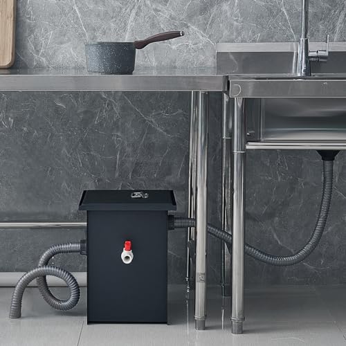 Vevor COMMERCIAL GREASE TRAP 8 LBS Commercial Grease Trap, 8 Lbs Grease Interceptor, Side Inlet Interceptor, Under Sink Carbon Steel Grease Trap, 4.6 Gpm Waste Water Oil-Water Separator, For Restaurant Canteen Home Kitchen thumb #7