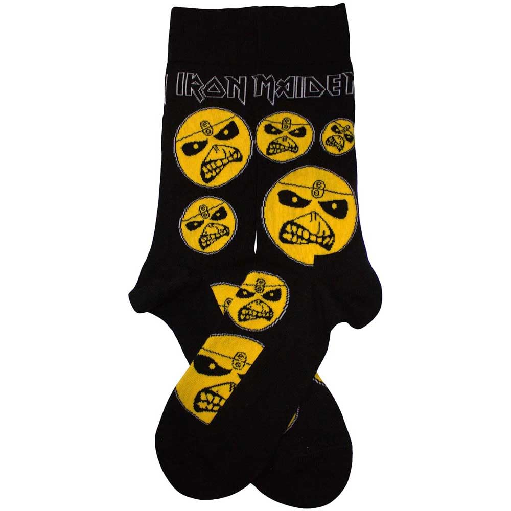 Rock Off Officially Licensed Products Men's Black Iron Maiden Piece Of Mind Ankle Socks One Size