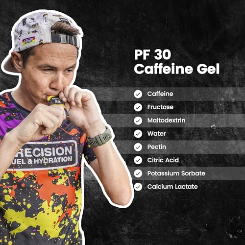 Image of Precision Fuel PF30 Caffeine Energy Gel - Mild Flavour Running Gels for Endurance Athletes, 30g Carbohydrate, Easy-to-Digest, Perfect for Running & Long-Duration Sports (Pack of 30)