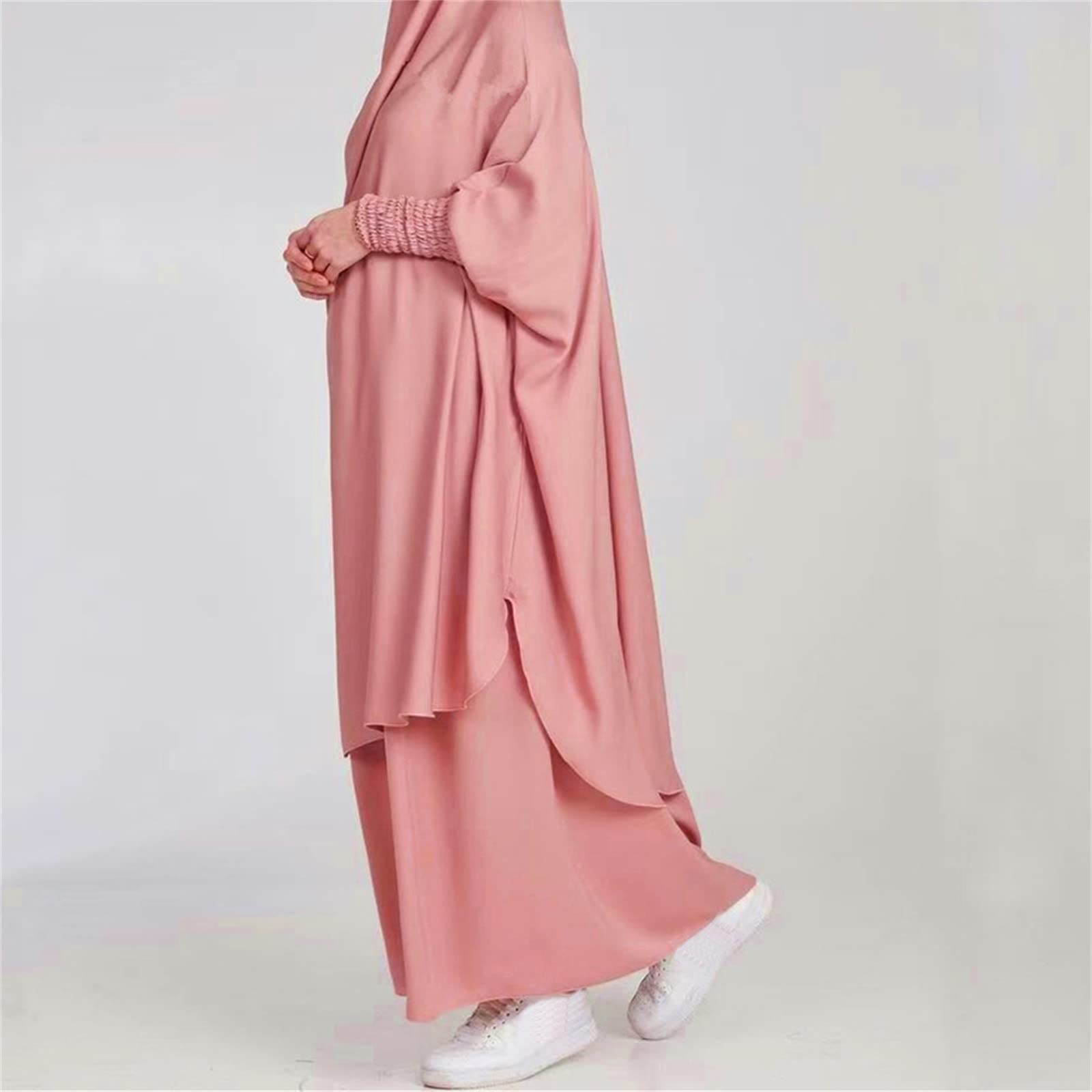 CLMJHG Abaya für Damen, muslimische Kleider, Robe, Damen, muslimisches Abaya-Kleid, Ramadan-Gebetskleidungsstück, Hijab mit Kapuze, Dubai, vollständige Abdeckung, Islam-Robe, afrikanischer