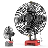 LIVOWALNY Portable Jobsite Fan Compatible with Milwaukee 18V Battery, 7' Cordless Works Battery Powered Fan 18V 17W 3500RPM Portable with USB and Type C Charging Port (No Battery)