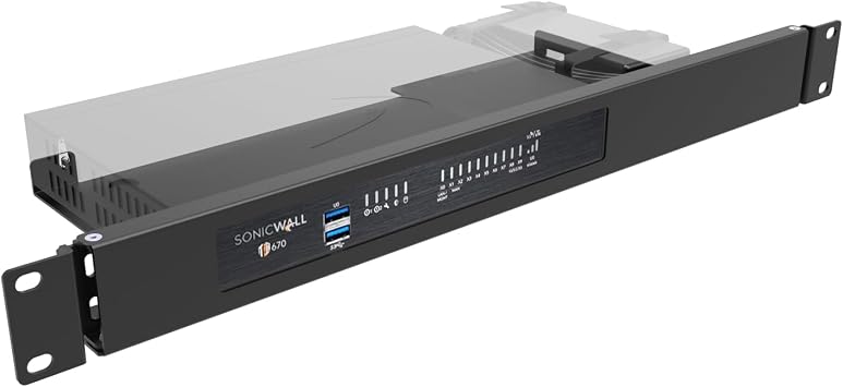 Mini Rack Mount Kit for SonicWall Firewall TZ570 TZ670 or Similar Size Device- 1U Hinged Server Rack Shelf in a 19" Rack RM-SON670