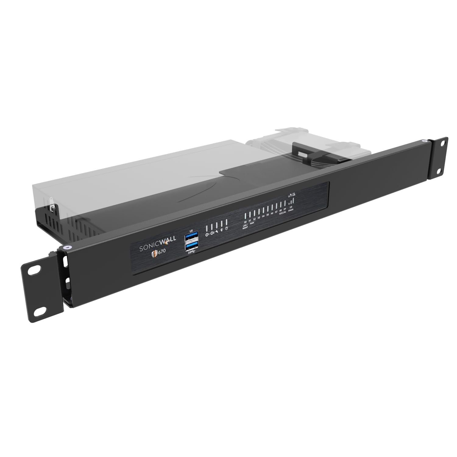 Mini-Rack-Montage-Set für SonicWall Firewall TZ570 TZ670 oder ähnliche Geräte - 1U aufklappbares Server-Rackregal in einem 48,3 cm (19 Zoll) Rack (RM-SON670)
