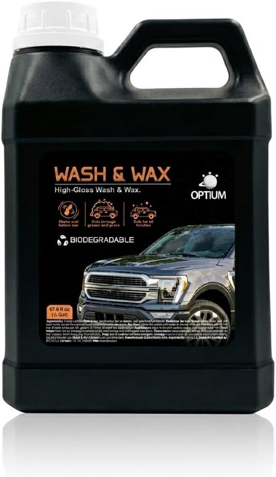 BYCSA Super Foam Car Wash Soap with Wax - High Gloss Self-Shining Shampoo - pH Neutral & Paint Safe - Biodegradable & Phosphate-Free - Professional Car Detailing & Paint Protection Formula (1/4GALON)