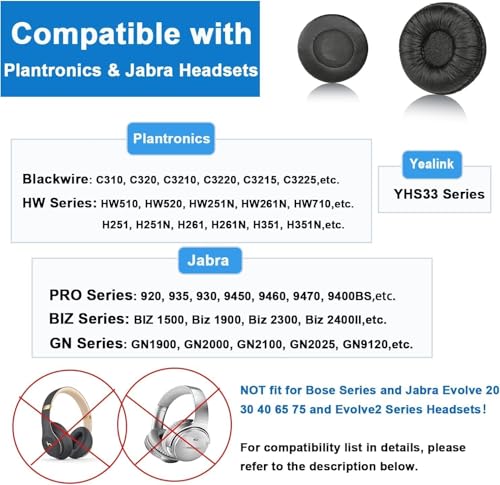 Coussinets de rechange pour éviter la douleur sur Plantronics Blackwire 3210 3325