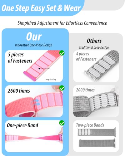 Image of Nylon Loop Sport Band Compatible with Apple Watch Bands 44mm 45mm 46mm 49mm 42mm for Women Men, iWatch Wrist Straps for Ultra 3 2, Se, Series 11 10 9 8 7, Breathable, Soft Band Ideal for Outdoor