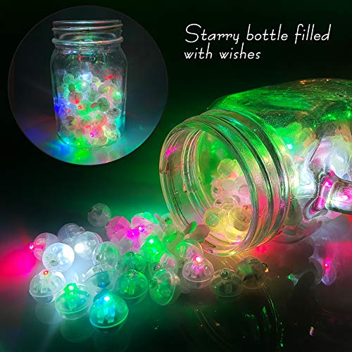 Image of Aogist 100Pcs 10-Colors Balloon Lights with Hook,Long Standby Time,Waterproof Mini Light for Birthday Party Wedding Christmas Halloween Easter Decorative (Steady)
