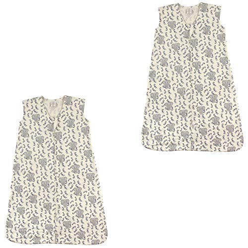 Image of Touched by Nature Baby Organic Cotton Sleeveless Wearable Sleeping Bag, Sack, Blanket, Elephant 2-Pack, 0-6 Months