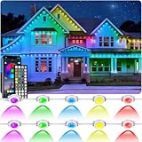 LETIANPAI 300FT Permanent Outdoor Lights,RGB Eaves Light with App Control Remote,DIY Scene Modes IP67 Waterproof Under Eave Lighting,Outdoor Lights for Decor,Garden Decor,House,Party,Holiday