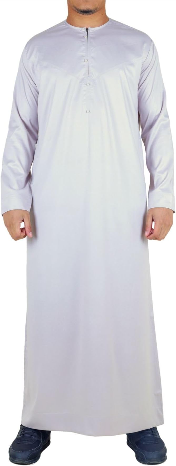 Men's Thobe Jubba Islamic Clothing Muslim Kaftan Emirati Omani Satin Robe