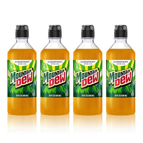 Image of Sodastream Mountain Dew New Pour Bottle Soda Drink Mix, 14.9 Fl oz. (Pack of 4)