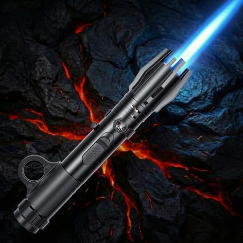 Accendino Antivento a Fiamma Ossidrica Ricaricabile, Accendino a Gas ButanoButanocon