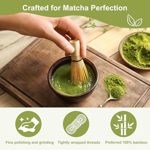 Batidor de té en polvo con mango ergonómico de acero inoxidable 4