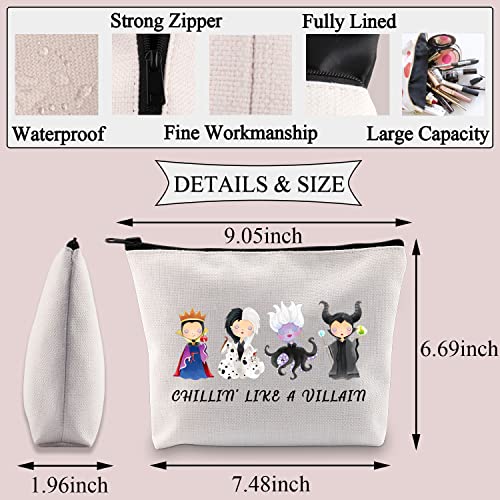 BDPWSS Evil Females Makeup Bag Chillin' Like a Villain Travel Pouch For Villain Gang Bad Girls Fans Gift Family Trip Gift (Like a villain)2