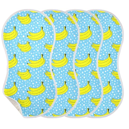 Baby Burp Cloths, Soft Absorbent Burping Cloths for Babies, Cotton Milk Spit Up Rags, Large Size for Newborns, Baby Boys and Girls (Sunny Banana Splash Pattern)3